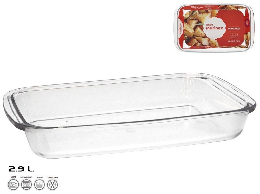 [140292] FUENTE RECTANGULAR CRISTAL MARINEX 39.4 X 23.9 X 5.1 CM 2.9 LTS