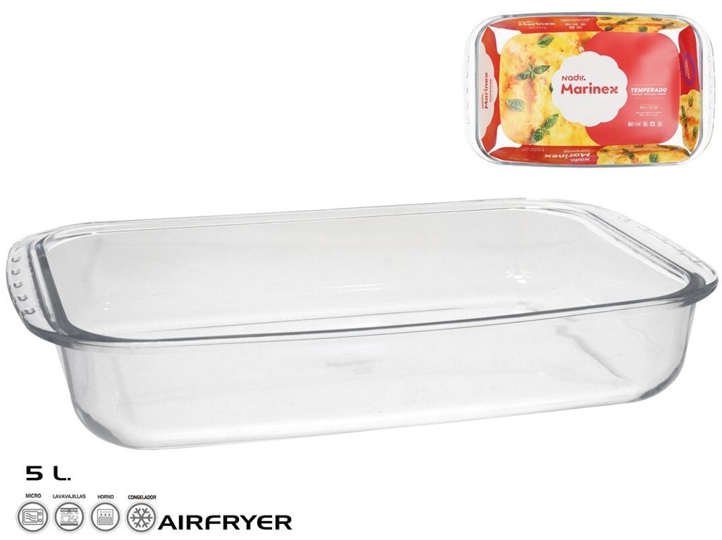 [140293] FUENTE RECTANGULAR CRISTAL MARINEX 40.5 X 25 X 7 CM 5 LTS