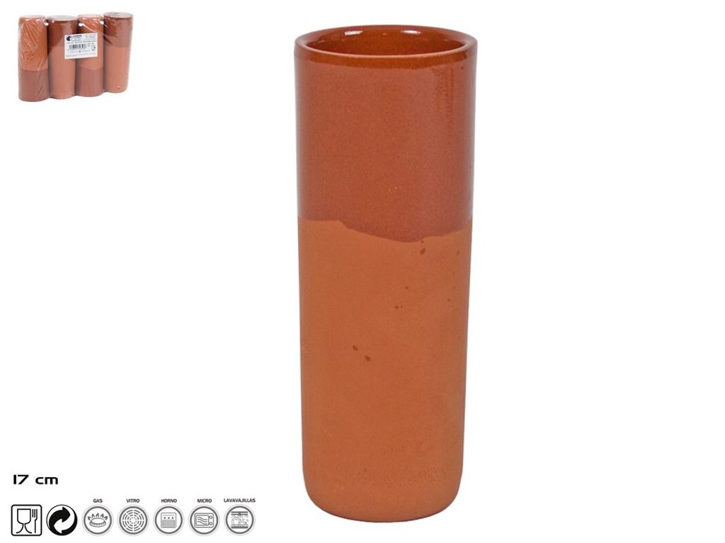 [147586] VASO TUBO BARRO 4 UDS