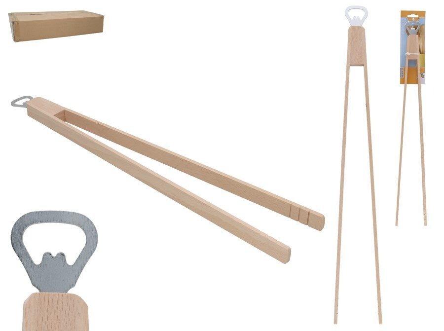 [147597] PINZAS COCINA MADERA BBQ 49 X 6 X 1.8 CM