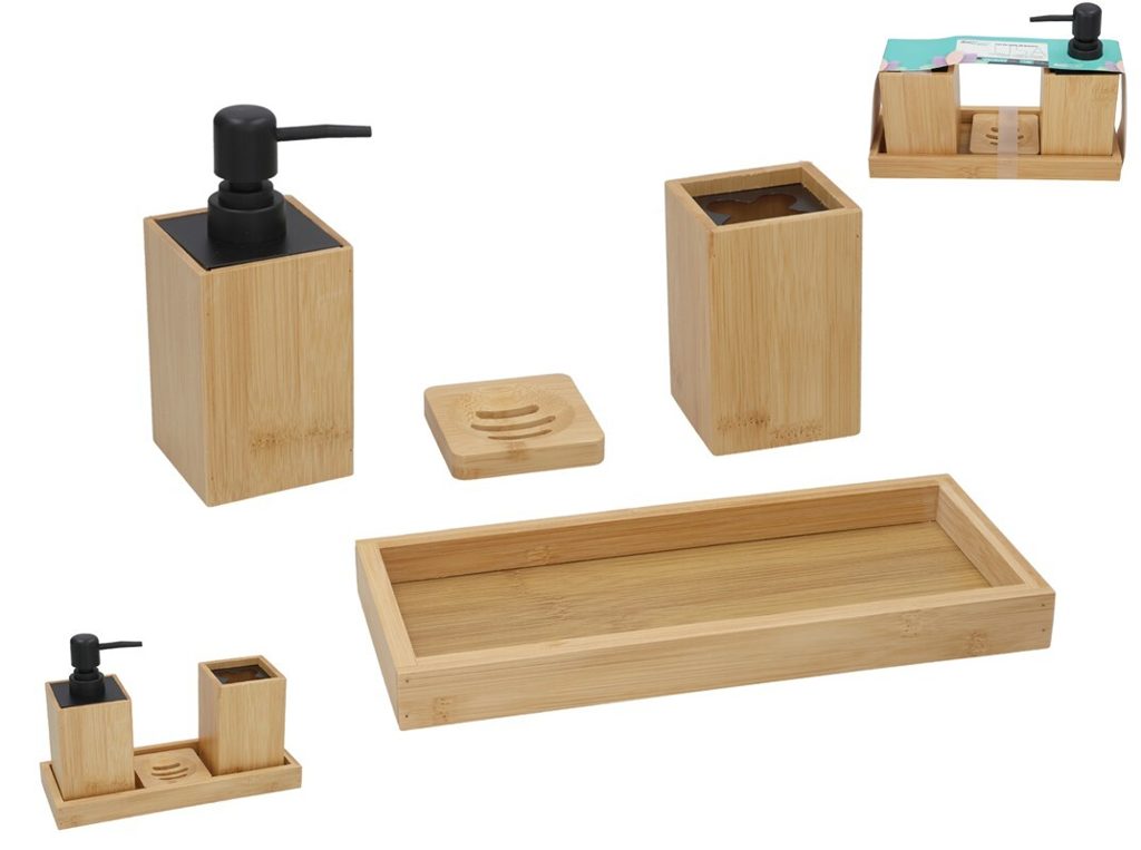 [147623] SET BAÑO BAMBU LISA 4 PZAS