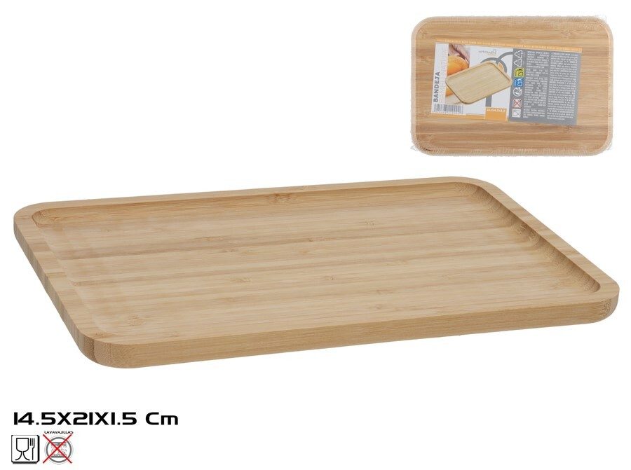 [140465] BANDEJA BAMBU NATURE 21 X 14.5 X 1.5 CM