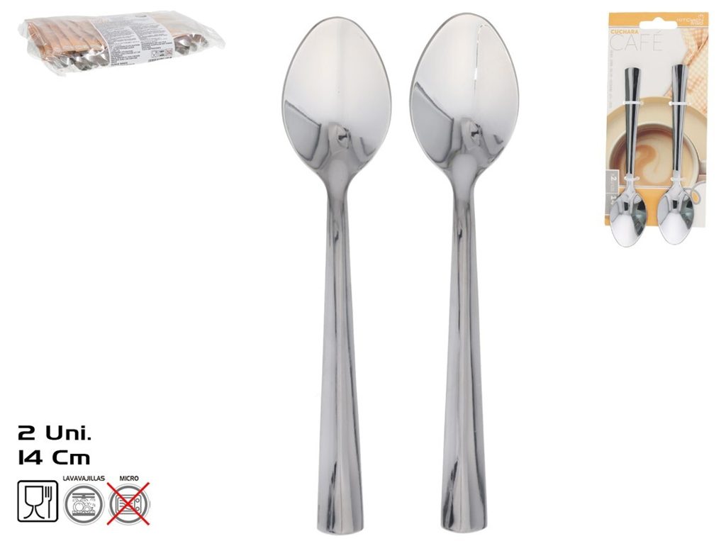 [146816] CUCHARA CAFE METAL 14 CM 2 UDS