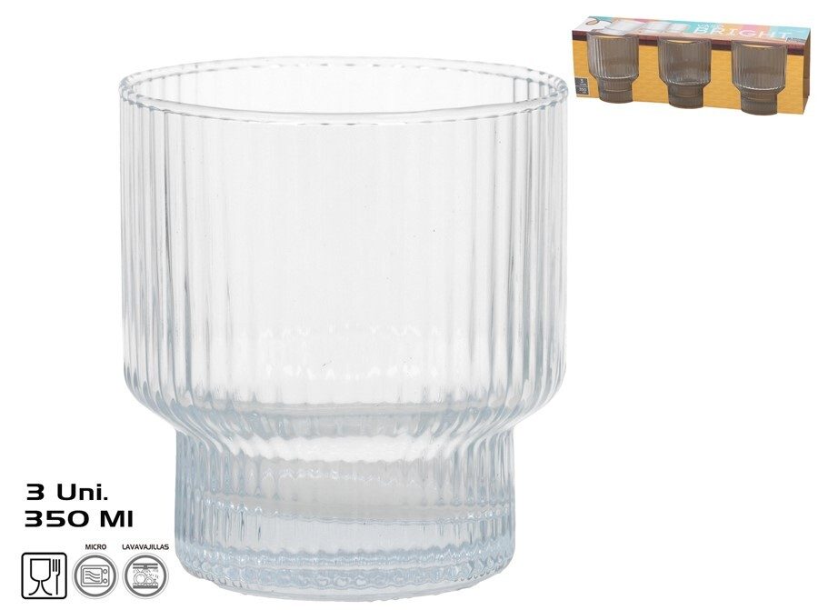 [146819] VASO CRISTAL BRIGHT 3 UDS 350ML