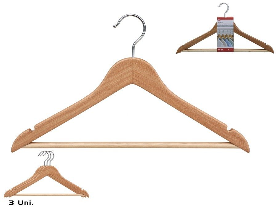 [122857] PERCHA MADERA ARCE 44 X 23 CM 3 UDS