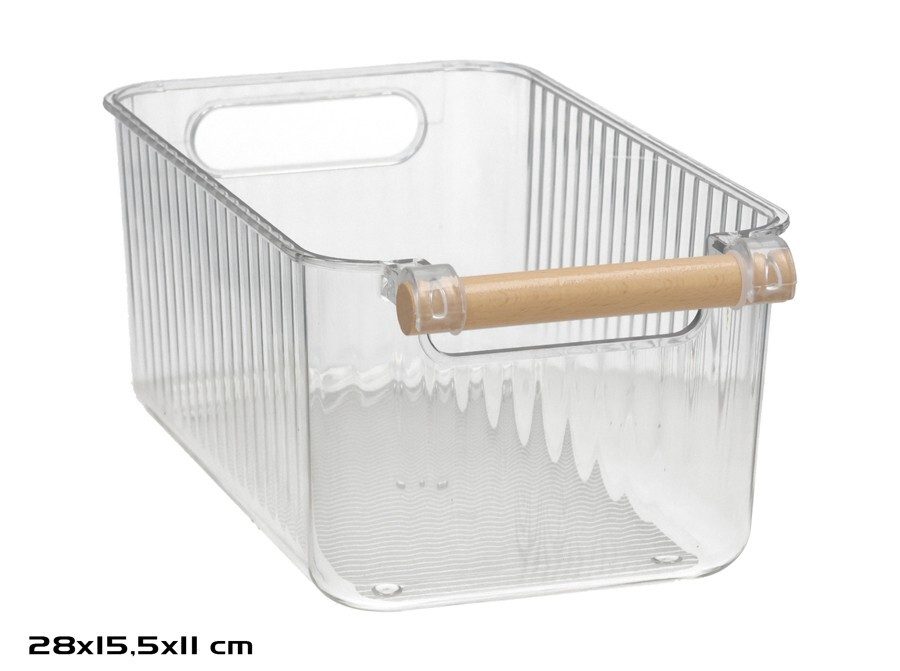 [146453] BANDEJA ORGANIZADORA ASA MADERA 28 X 15 X 11 CM