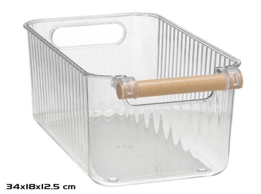 [146454] BANDEJA ORGANIZADORA ASA MADERA 34 X 18 X 12 CM
