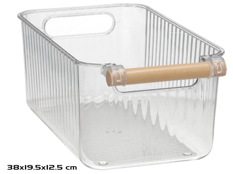 [146455] BANDEJA ORGANIZADORA ASA MADERA 38 X 19 X 12 CM