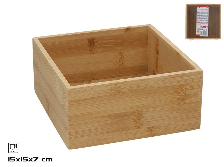 [146462] CAJA BAMBU MULTIUSOS RO 15 X 15 X 7 CM