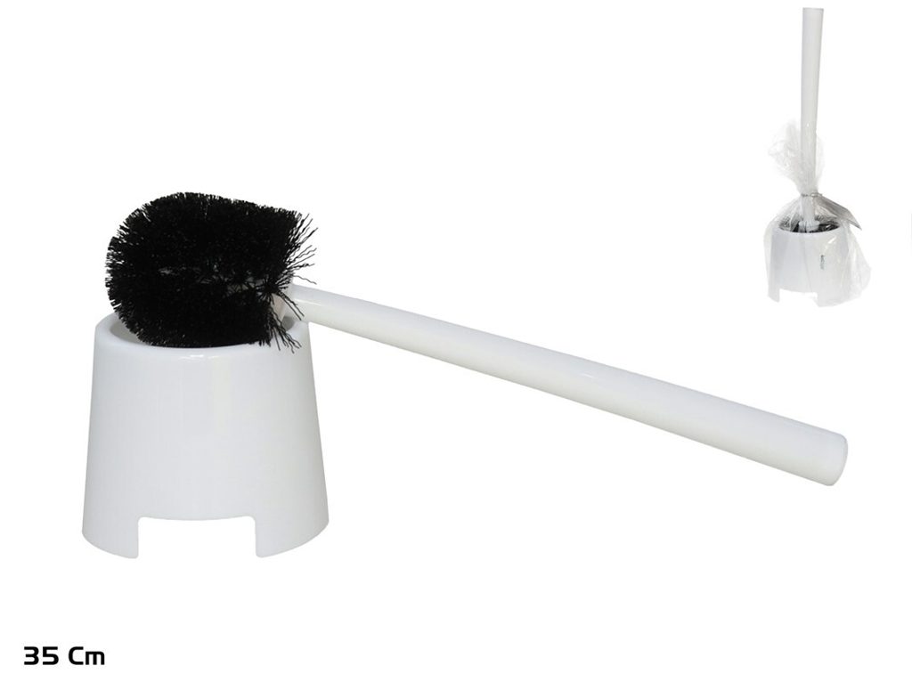 [137288] ESCOBILLERO CON ESCOBILLA BLANCO 35 CM