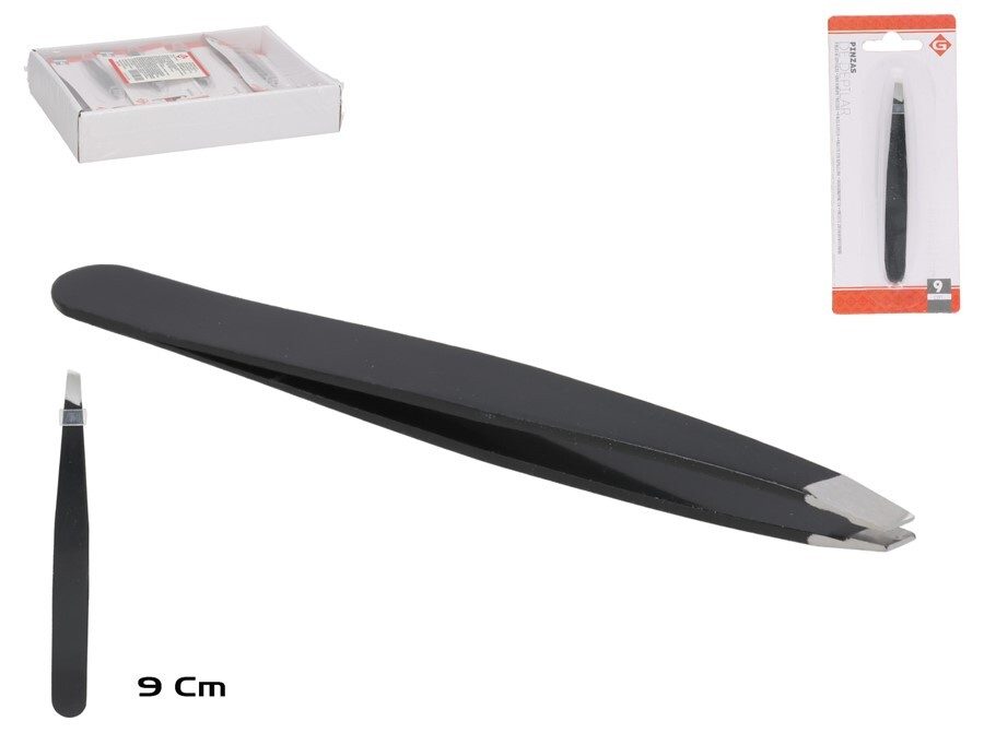 [146339] PINZA DEPILAR NEGRA 9 CM